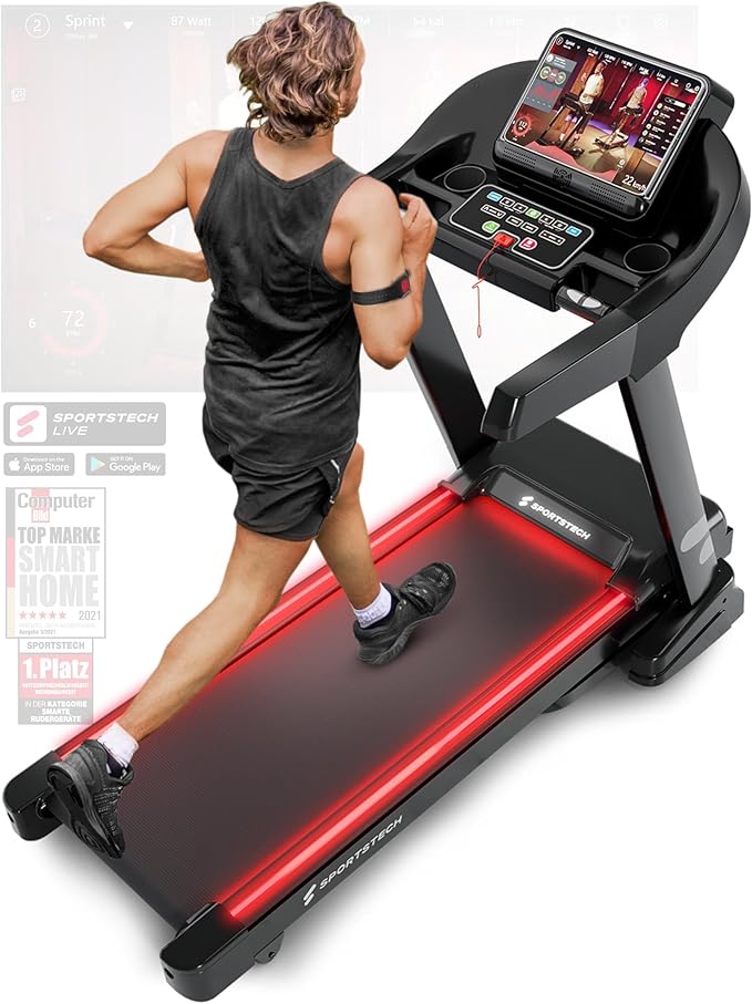 Sportstech F37s: Klappbares Laufband, 7 PS, 20 km/h, Steigung & App✨