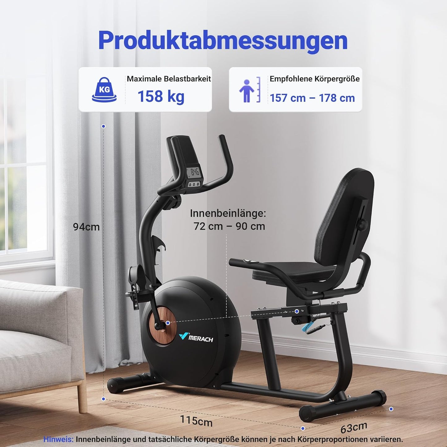 MERACH Liegeergometer: Heimtrainer mit Bluetooth und verstellbarer Rückenlehne ✨