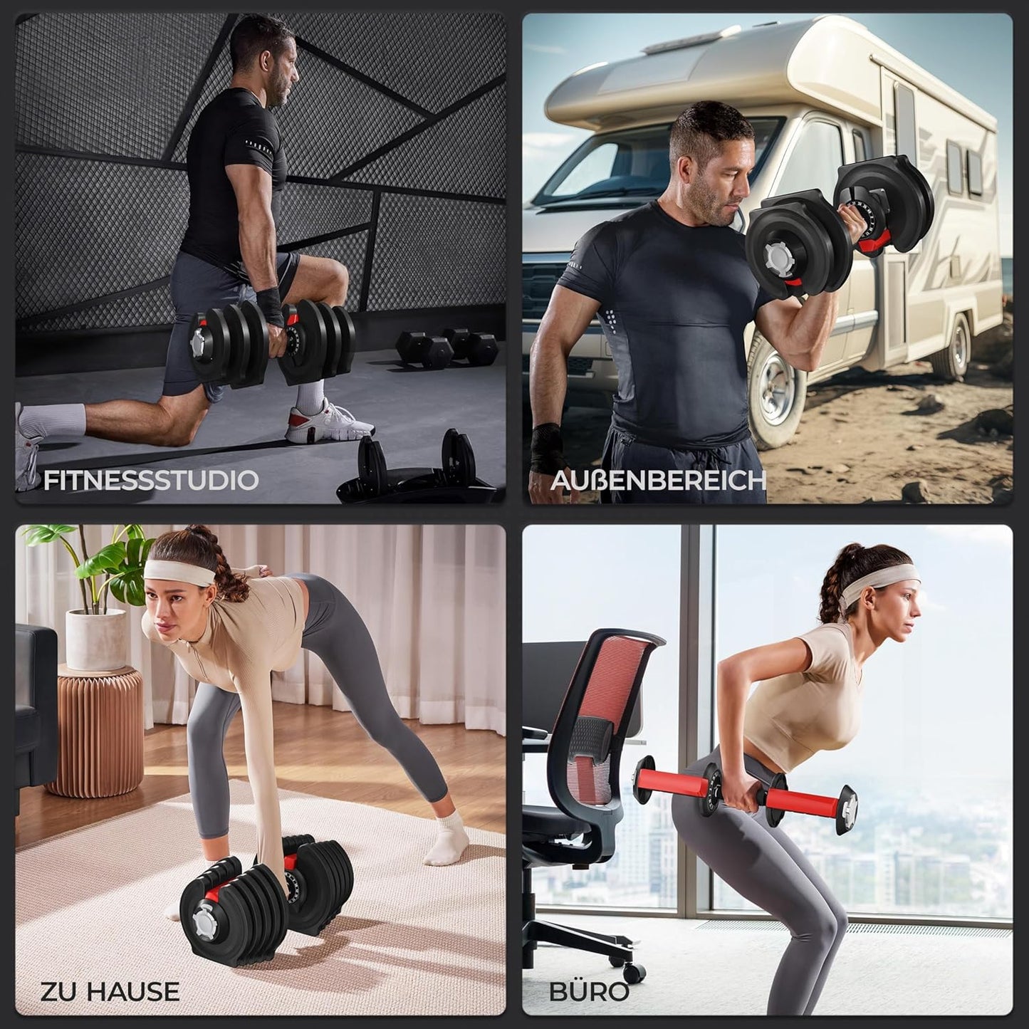 Yaheetech Verstellbare Hantel: 12/16‑in‑1 Schnellverstellung fürs Home‑Gym-1