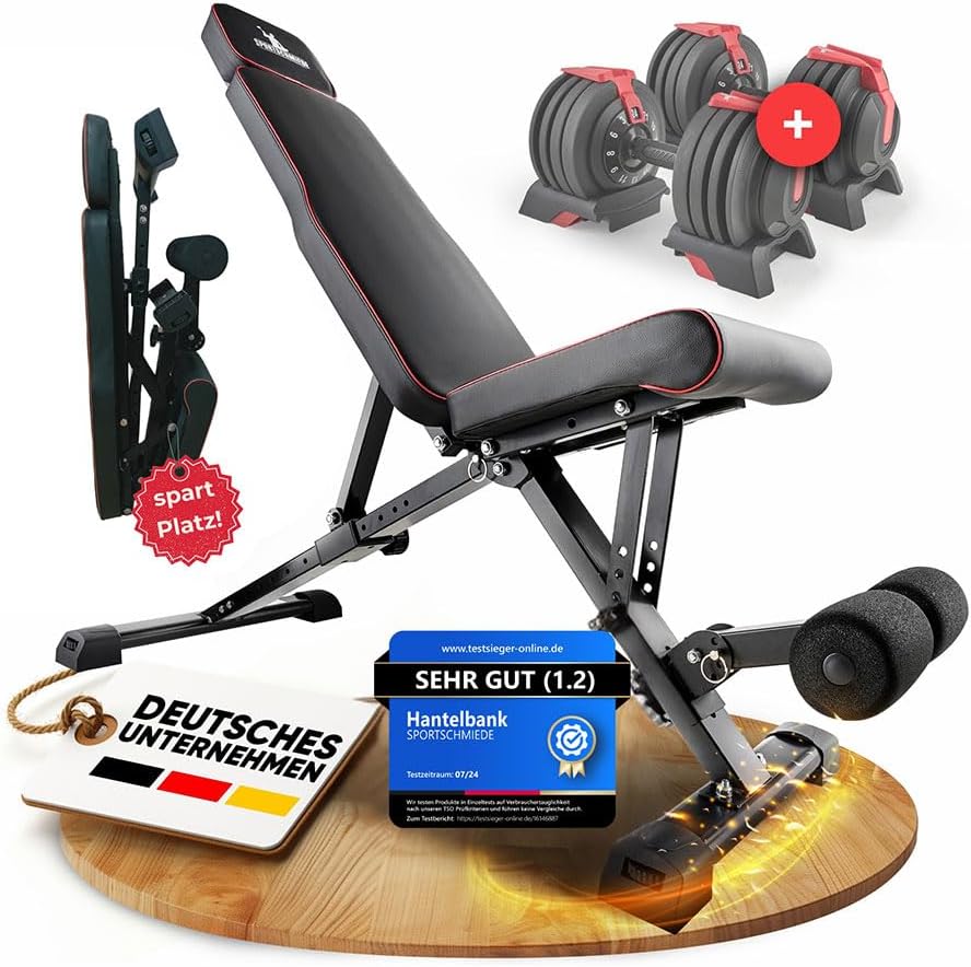 SPORTSCHMIEDE: Verstellbare, klappbare Schrägbank fürs Heimtraining ✨