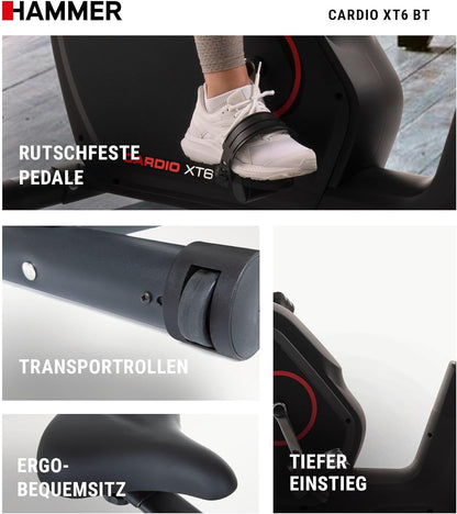 Hammer Cardio XT6/XT7 Ergometer Heimtrainer Fahrrad mit Bluetooth & App ✨