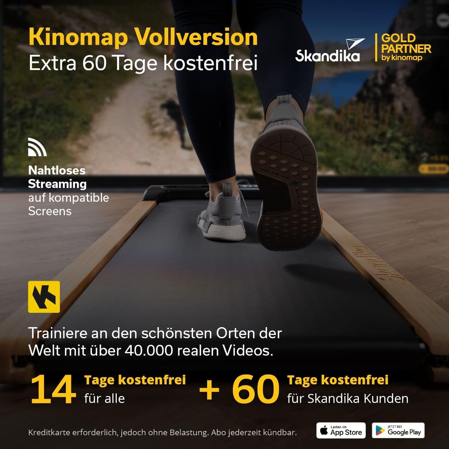Skandika Nordik Walking Pad: Laufband für Home Fitness & Büro, mit Steigung ✨