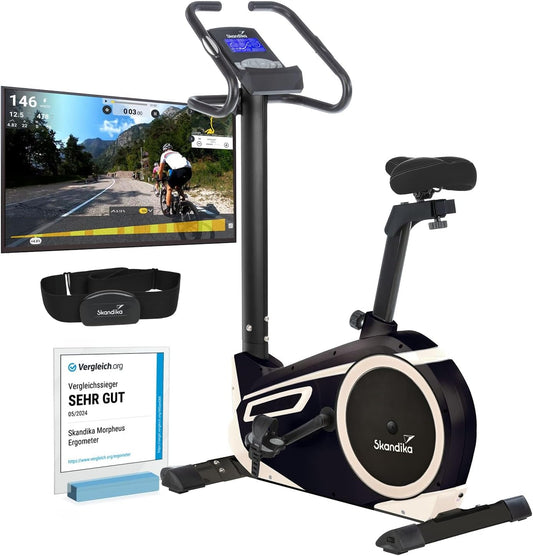 Skandika Morpheus: Ergometer mit App‑Steuerung, Pulsgurt und Tablethalter✨