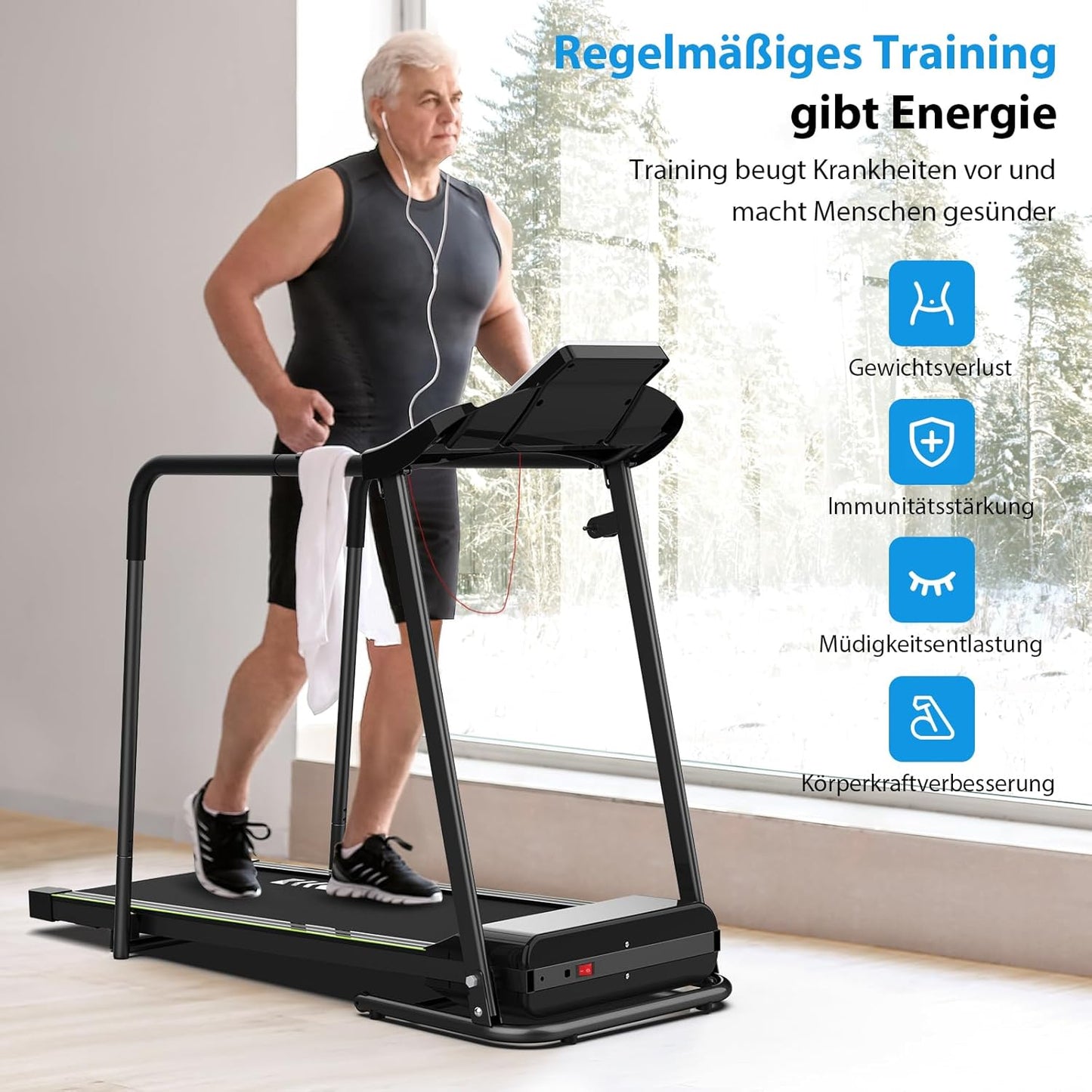 CIIHI Senioren Laufband: Heimtrainer mit extra langen Handläufen für Senioren ✨