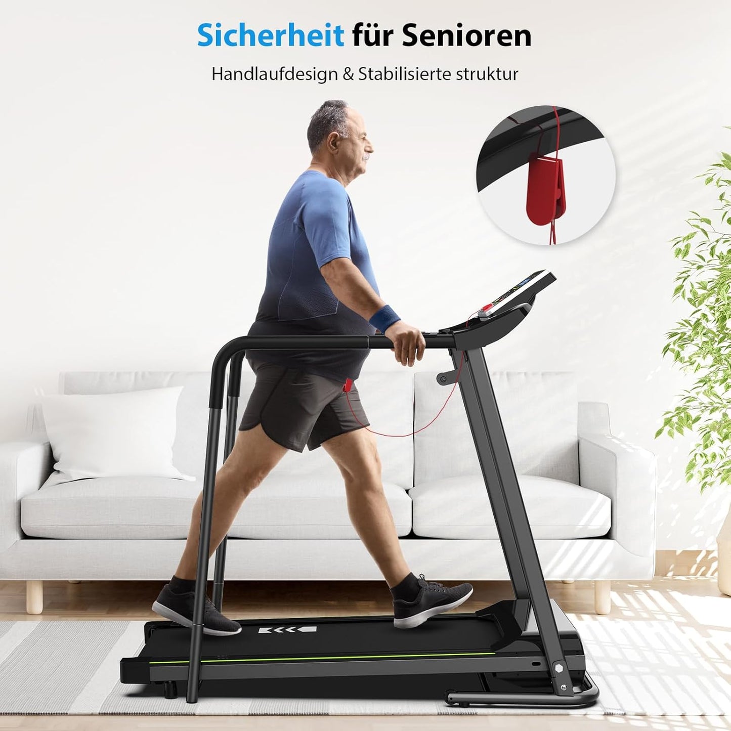CIIHI Senioren Laufband: Heimtrainer mit extra langen Handläufen für Senioren ✨