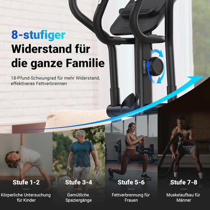 MERACH Heimtrainer Crosstrainer: Leise, Magnetisch, App, 8 Stufen, 160KG Kapazität ✨