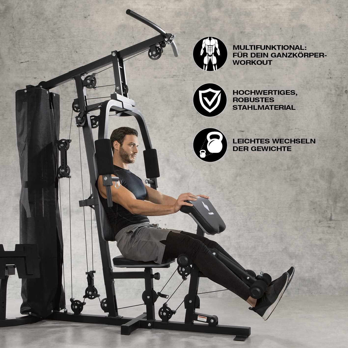 FitEngine Kraftstation: Komplettes Home Gym mit 67 kg Gewichten ✨