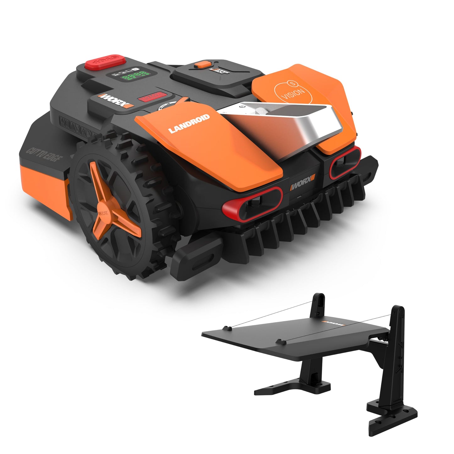 WORX Landroid M WR141E Mähroboter/Akkurasenmäher für kleine Gärten bis 500 qm/Selbstfahrender Rasenmäher für einen sauberen Rasenschnitt, Bunt