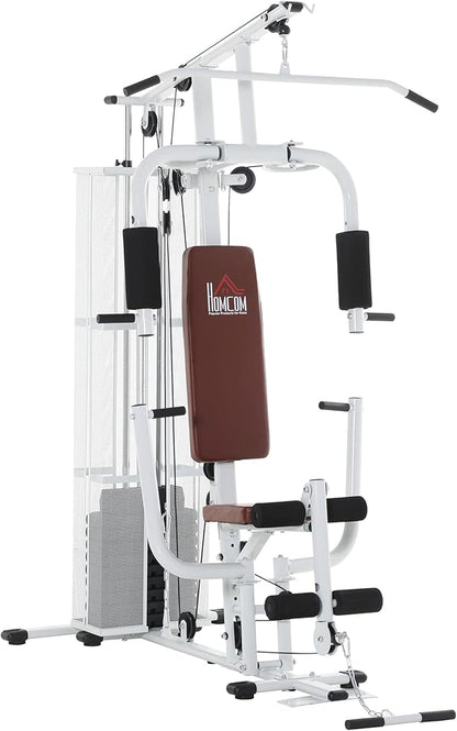 HOMCOM Multistation: Kraftstation mit Latzug, Butterfly & 45 kg Gewichten ✨