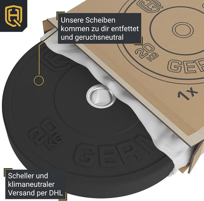 HQ Germany 50mm Vollgummi Bumper Plates - Gewichtsscheiben Set für Training ✨