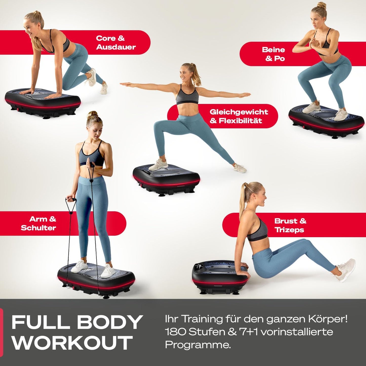 Sportstech 4D Vibrationsplatte: Smart LED, Bluetooth, Fitness & Yoga ✨