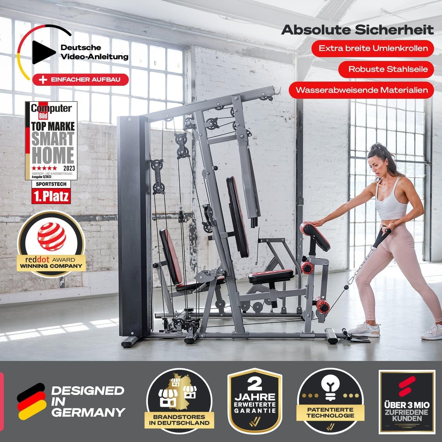 Sportstech HGX300: Multifunktions-Kraftstation mit Beinpresse, Stepper & Powertower ✨