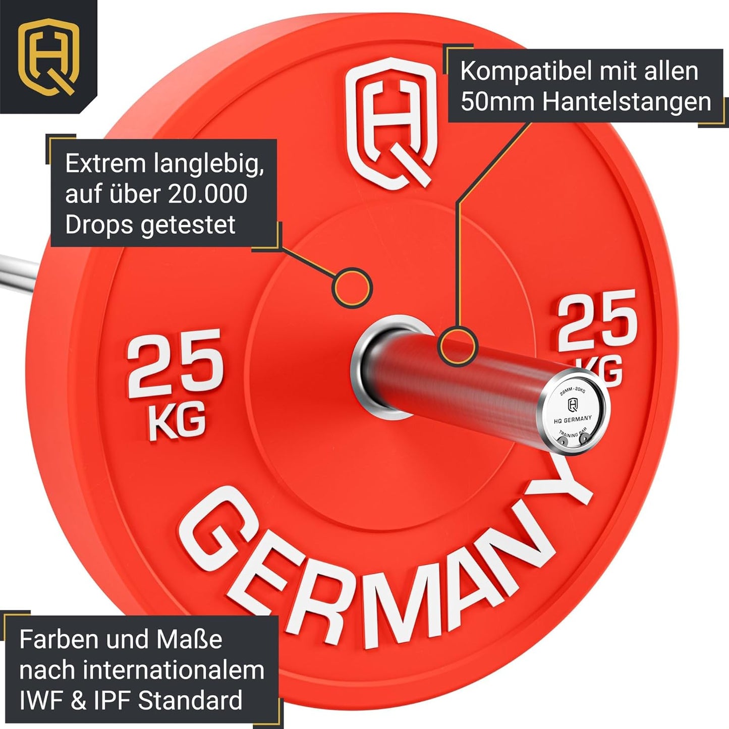 HQ Germany Premium Bumper Plates: 50mm Hantelscheiben Set ✨