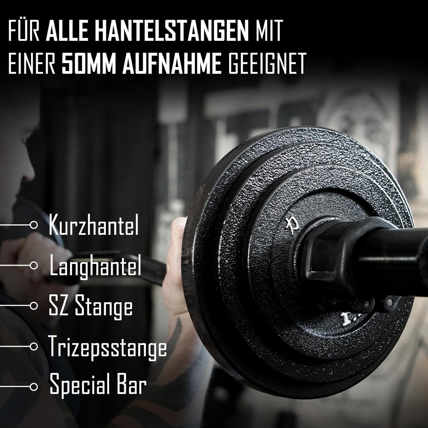 Strength Shop Gusseisen Hantelscheiben: Robuste 50mm Gewichtsscheiben für Langhantel ✨