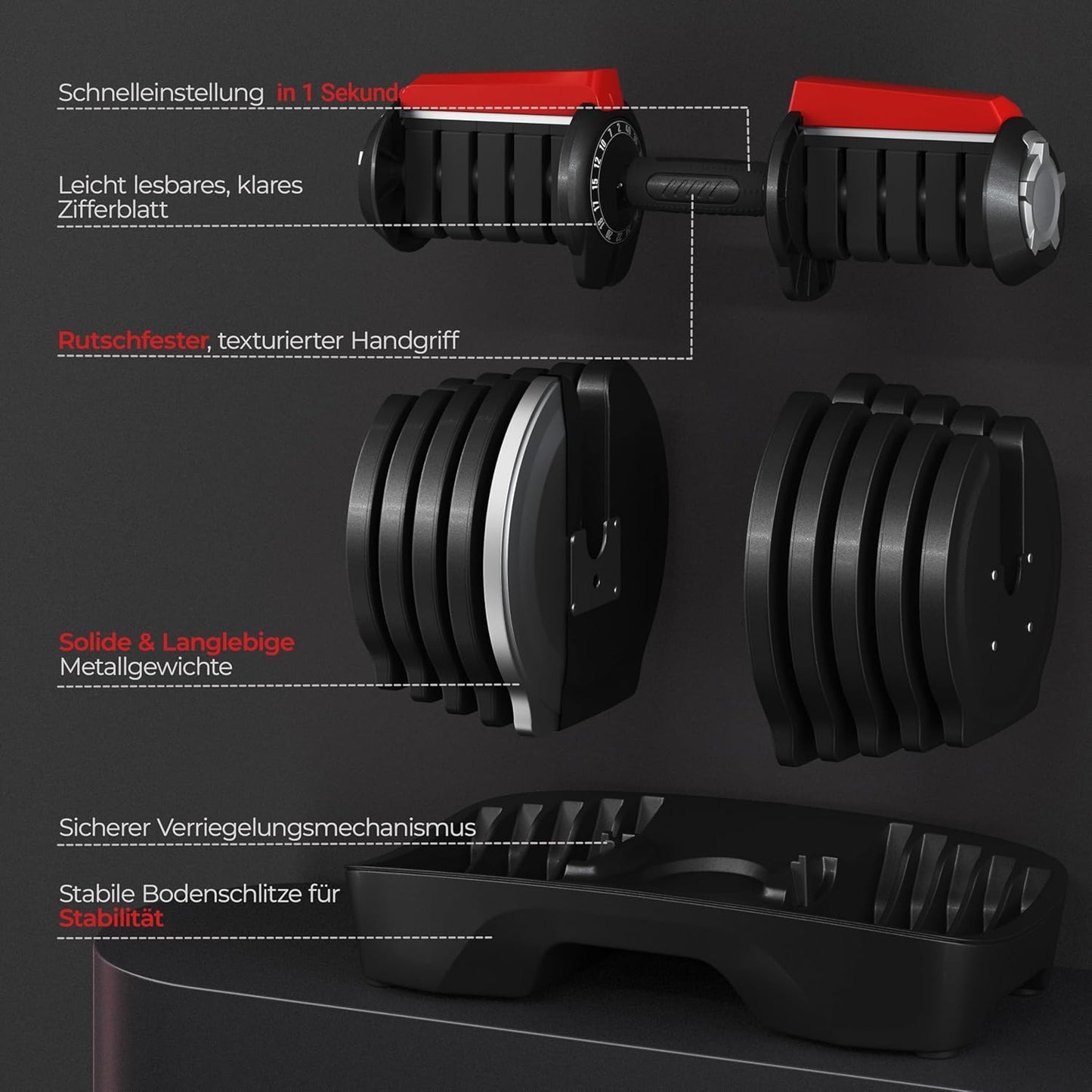 Yaheetech Verstellbare Hantel: 12/16‑in‑1 Schnellverstellung fürs Home‑Gym-1
