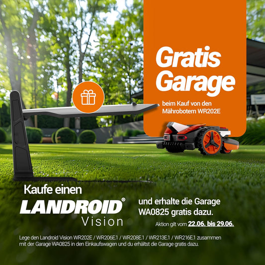 WORX Vision S250 Mähroboter 250 m² ohne Kabel, KI & Igelschutz