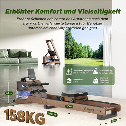 MERACH Wasser-Rudergerät aus Holz: Klappbar & interaktiv für Zuhauser
